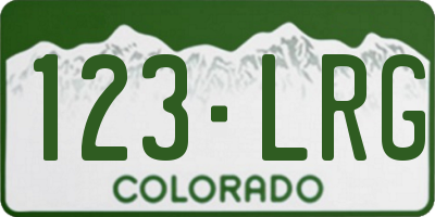 CO license plate 123LRG