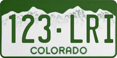 CO license plate 123LRI