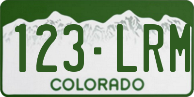 CO license plate 123LRM