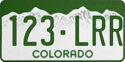 CO license plate 123LRR