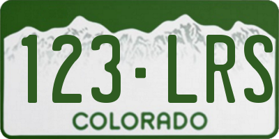 CO license plate 123LRS