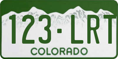 CO license plate 123LRT