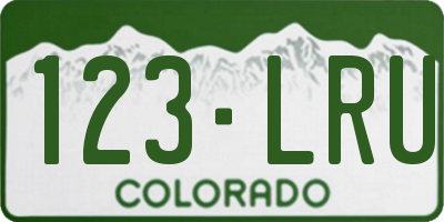 CO license plate 123LRU