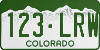 CO license plate 123LRW