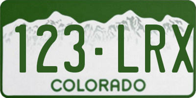 CO license plate 123LRX