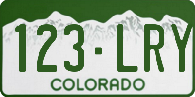 CO license plate 123LRY