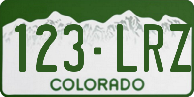 CO license plate 123LRZ