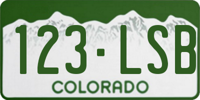 CO license plate 123LSB