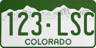 CO license plate 123LSC