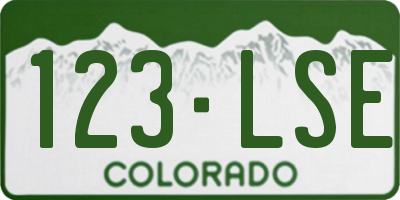 CO license plate 123LSE