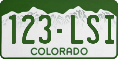 CO license plate 123LSI