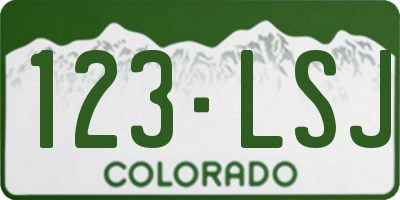 CO license plate 123LSJ
