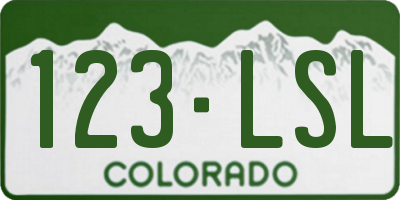 CO license plate 123LSL
