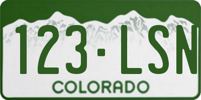 CO license plate 123LSN