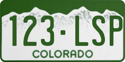 CO license plate 123LSP