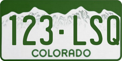 CO license plate 123LSQ