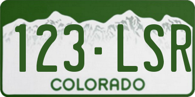 CO license plate 123LSR