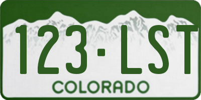 CO license plate 123LST