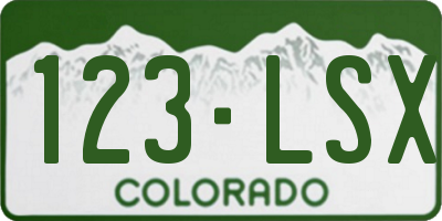 CO license plate 123LSX