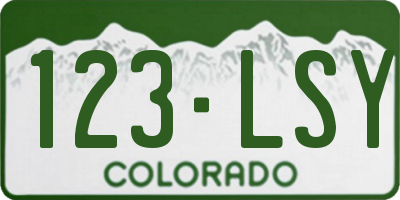 CO license plate 123LSY