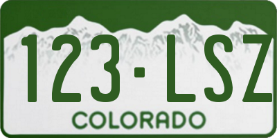 CO license plate 123LSZ