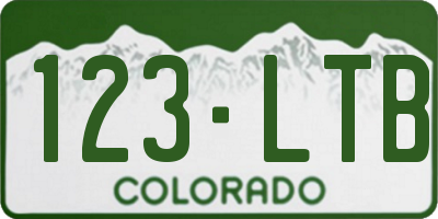 CO license plate 123LTB