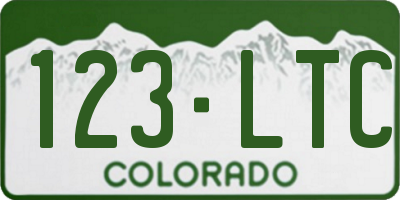 CO license plate 123LTC