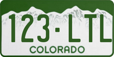 CO license plate 123LTL