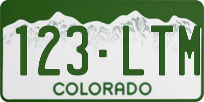 CO license plate 123LTM