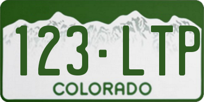CO license plate 123LTP