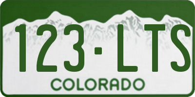 CO license plate 123LTS