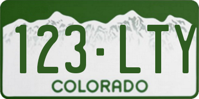 CO license plate 123LTY