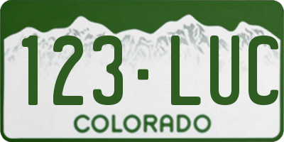CO license plate 123LUC
