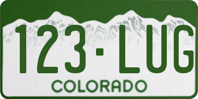 CO license plate 123LUG