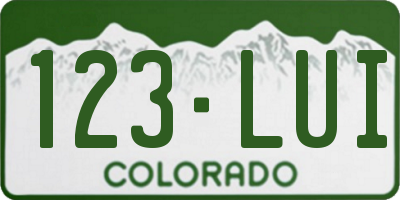 CO license plate 123LUI