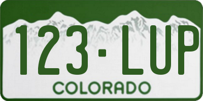 CO license plate 123LUP