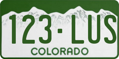 CO license plate 123LUS