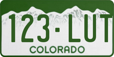 CO license plate 123LUT