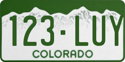CO license plate 123LUY