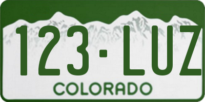 CO license plate 123LUZ