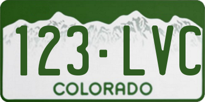 CO license plate 123LVC
