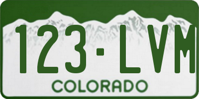 CO license plate 123LVM