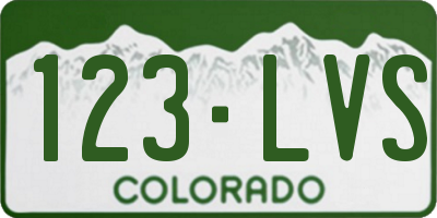 CO license plate 123LVS
