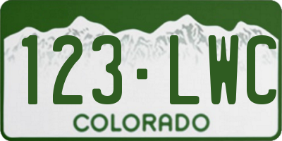 CO license plate 123LWC