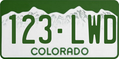 CO license plate 123LWD