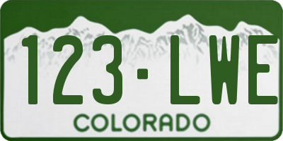 CO license plate 123LWE