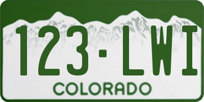 CO license plate 123LWI