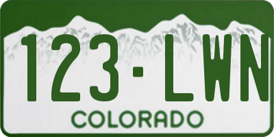 CO license plate 123LWN