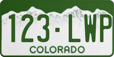 CO license plate 123LWP