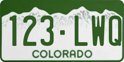 CO license plate 123LWQ